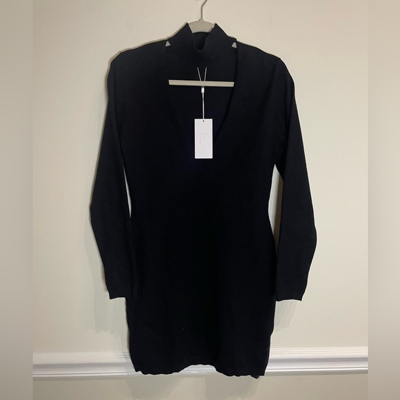 Finders Keepers Revolve Ride Knit Black Mini Dress Long Sleeve NWT Size Small - Picture 3 of 7
